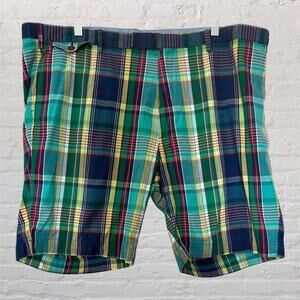 Polo Ralph Lauren‎ India Madres Mens Blue Plaid Vintage 100% Cotton Shorts Sz 42